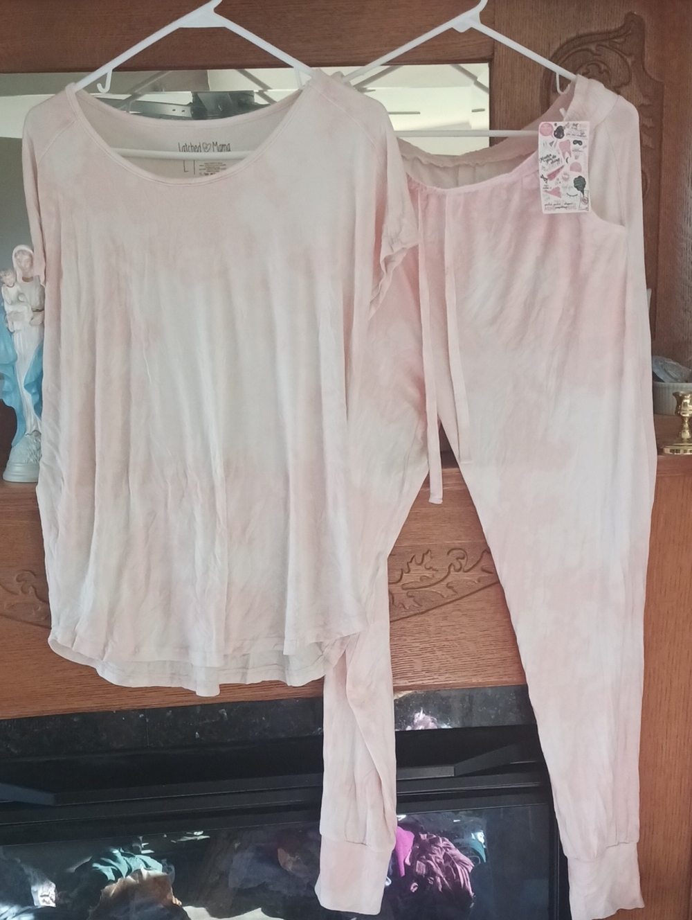 Latched Mama Pale Blush Lounge Top & Drawstring Pants Set